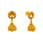 22K Yellow Gold CZ Temple Jhumka Earrings (5.4 grams)