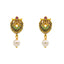 22K Yellow Gold Antique CZ Pearl Temple Earrings (3.1 grams)