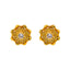 22K Yellow Gold CZ Temple Stud Earrings (4.8 grams)
