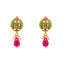 22K Yellow Gold Ruby CZ Antique Temple Earrings (4.5 grams)