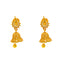 22K Yellow Gold CZ Jhumka Earrings (4.4 grams)
