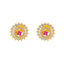 22K Yellow Gold Ruby CZ Stud Earrings (4.6 grams)