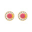 22K Yellow Gold Ruby & CZ Stud Earrings (3.4 grams)