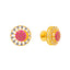 22K Yellow Gold Ruby & CZ Stud Earrings (3.4 grams)