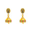 22K Yellow Gold CZ Antique Temple Jhumka Earrings (5.1 grams)