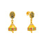 22K Yellow Gold CZ Antique Temple Jhumka Earrings (5.1 grams)