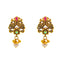 22K Yellow Gold Ruby Pearl Antique Indian Earrings (3.2 grams)