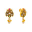 22K Yellow Gold Ruby Pearl Antique Indian Earrings (3.2 grams)