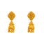 22K Yellow Gold CZ Temple Earrings (6 grams)