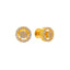 22K Yellow Gold CZ Stud Earrings (2 grams)