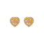 22K Yellow Gold CZ Heart Shaped Stud Earrings (2.1 grams)