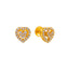 22K Yellow Gold CZ Heart Shaped Stud Earrings (2.1 grams)