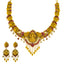 22K Antique Gold & Ruby Laxmi Necklace & Earrings Set (54.2 grams)