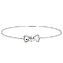18K White Gold & 0.15 ct Diamond Bangle (3.2 grams)