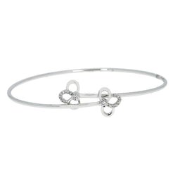 18K White Gold & 0.10 ct Diamond Bangle (3.74 grams)