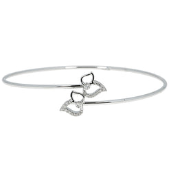 18K White Gold & 0.14 ct Diamond Bangle (3.68 grams)