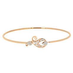 18K Rose Gold & 0.07 ct Diamond Bangle (3.45 grams)