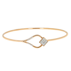 18K Rose Gold & 0.12 ct Diamond Bangle (3.81 grams)