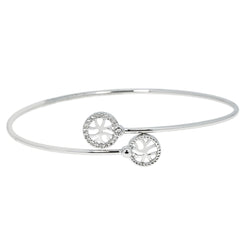 18K White Gold & 0.11 ct Diamond Bangle (3.3 grams)