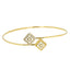 18K Yellow Gold & 0.12 ct Diamond Bangle (3.93 grams)