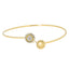 18K Yellow Gold & 0.15 ct Diamond Bangle (3.61 grams)
