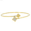 18K Yellow Gold & 0.10 ct Diamond Bangle (3.47 grams)