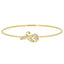 18K Yellow Gold & 0.09 ct Diamond Bangle (3.74 grams)