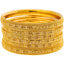 22K Gold Bangles with Filigree Design - Set of 6 (79.7gm)