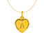 22K Yellow Gold Letter "A" Heart Pendant (0.9 grams)