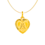 22K Yellow Gold Letter "A" Heart Pendant (0.9 grams)