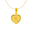 22K Yellow Gold Letter "R" Heart Pendant (0.8 grams)