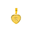 22K Yellow Gold Letter "R" Heart Pendant (0.8 grams)