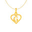 22K Yellow Gold Letter "G" Heart Pendant (1.1 grams)