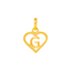 22K Yellow Gold Letter "G" Heart Pendant (1.1 grams)