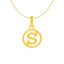 22K Yellow Gold Letter "S" Round Pendant (1.3 grams)