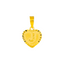22K Yellow Gold Letter "J" Heart Pendant (0.7 gram)