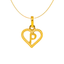 22K Yellow Gold Letter "P" Heart Pendant (1.5 grams)