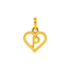 22K Yellow Gold Letter "P" Heart Pendant (1.5 grams)