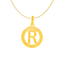 22K Yellow Gold Letter "R" Round Pendant (2.9 grams)