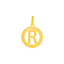 22K Yellow Gold Letter "R" Round Pendant (2.9 grams)
