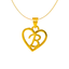 22K Yellow Gold Letter "B" Heart Pendant (0.9 grams)