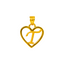 22K Yellow Gold Letter "T" Heart Pendant (0.8 grams)