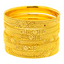 22K Yellow Gold Filigree Bangle Set of 6 (93.2 grams)