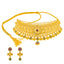 22K Yellow Gold, Ruby, Emerald, & CZ Choker Necklace Set (35.3)