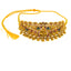 22K Antique Gold Ruby Temple Choker Necklace & Jhumka Set (47 grams)
