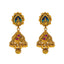 22K Antique Gold Ruby Temple Choker Necklace & Jhumka Set (47 grams)