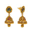 22K Antique Gold Ruby Temple Choker Necklace & Jhumka Set (47 grams)