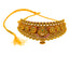22K Yellow Gold Temple Choker Set with Ruby & Emerald (34.7 grams)