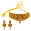 22K Temple Gold Choker Set with Ruby & Emerald Stones (30 grams)
