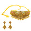 22K Gold CZ Temple Choker Set with Jhumka Earrings (44.6 grams)